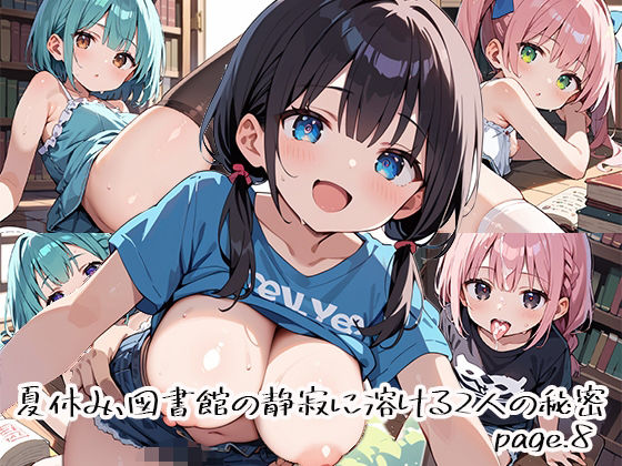【巨乳】夏休み、図書館の静寂に溶ける2人の秘密page.8｜-