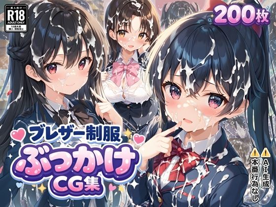 【制服】ブレザー制服ぶっかけCG集｜-