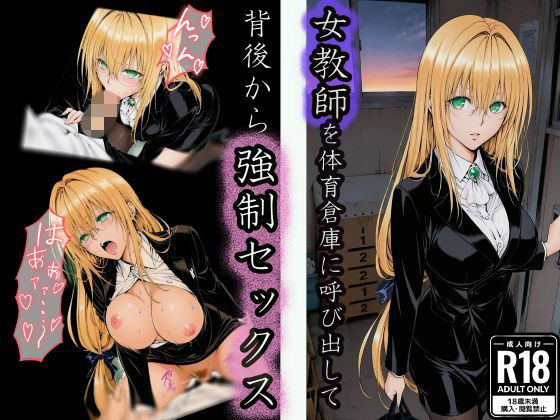 【女教師】体育倉庫で油断した女教師の背後から無言で強●セックス｜-