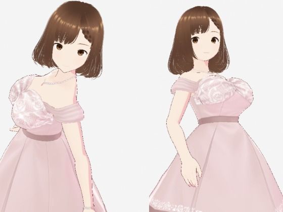 【イラスト・CG集】ベージュのワンピースを着たお姉さん（セリフなし 3DCGモデル イラスト集）｜-