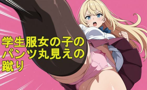 【ギャル】【動画付き】学生服女の子のパンツ丸見えの蹴り｜-