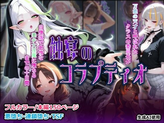 【ファンタジー】蝕宴のコラプティオ 万能の天才と呼ばれたクラスの委員長が自堕落で怠惰な美少女淫魔に堕ちるまでの十日間｜-