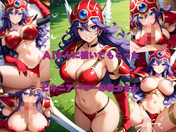 【巨乳】AIさんに描いてもらったビキニアーマーの戦士さん｜-